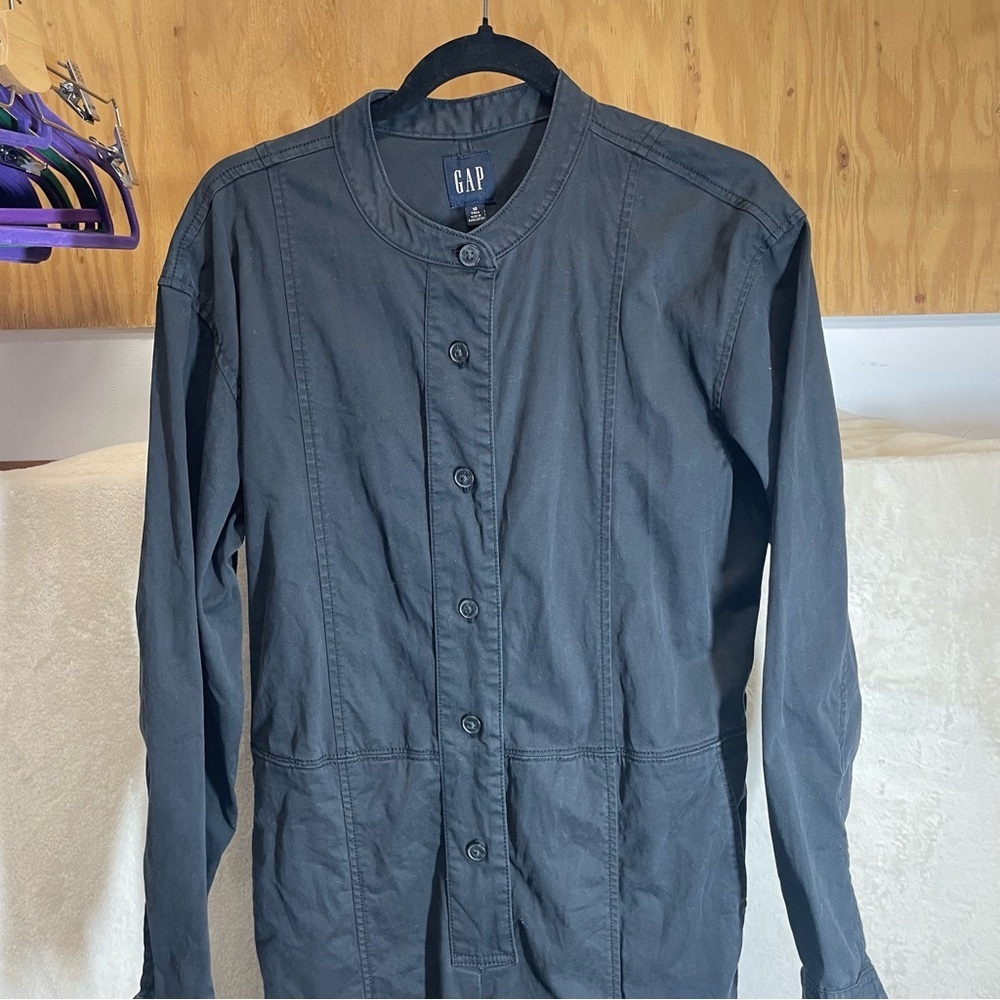 Gap women’s coveralls jumpsuit black long sleeve size 10 tall - Picture 8 of 10
